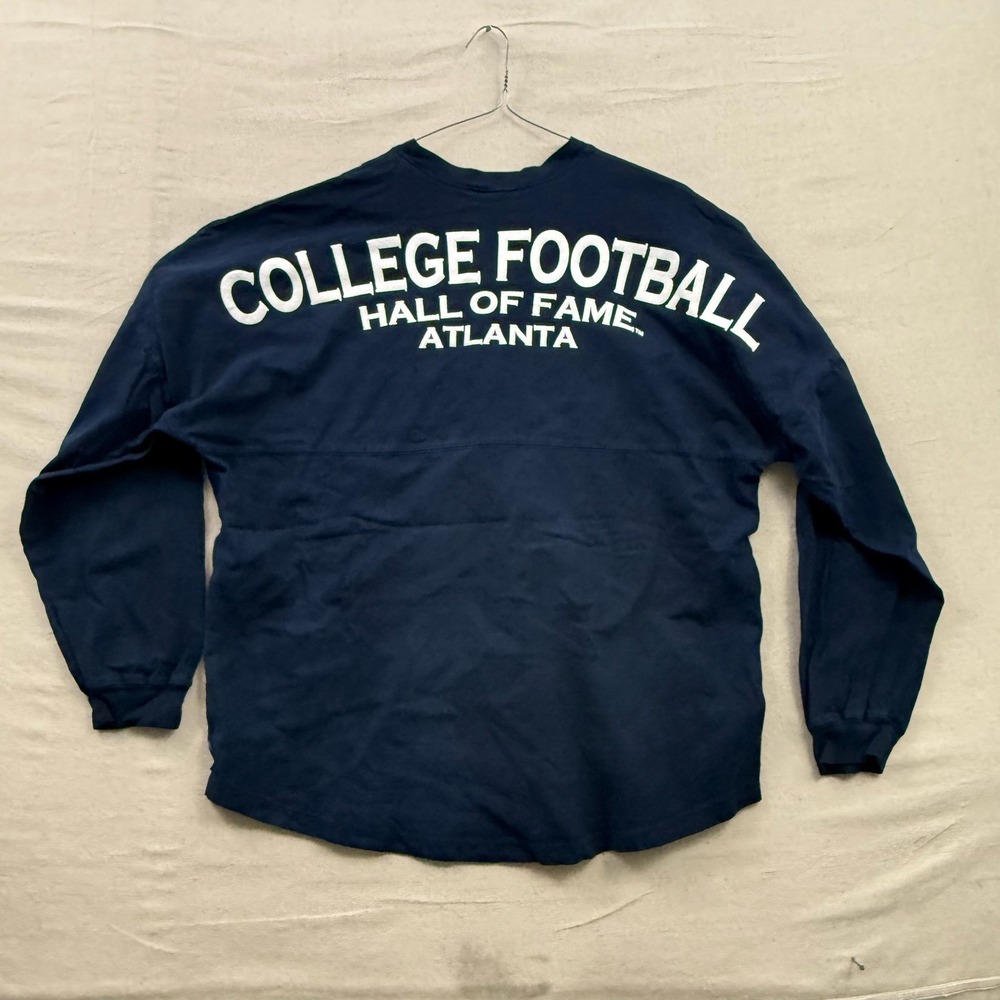 Spirit Jersey College Football Hall of Fame Shirt Adult XXL Navy Long‎ Sleeve